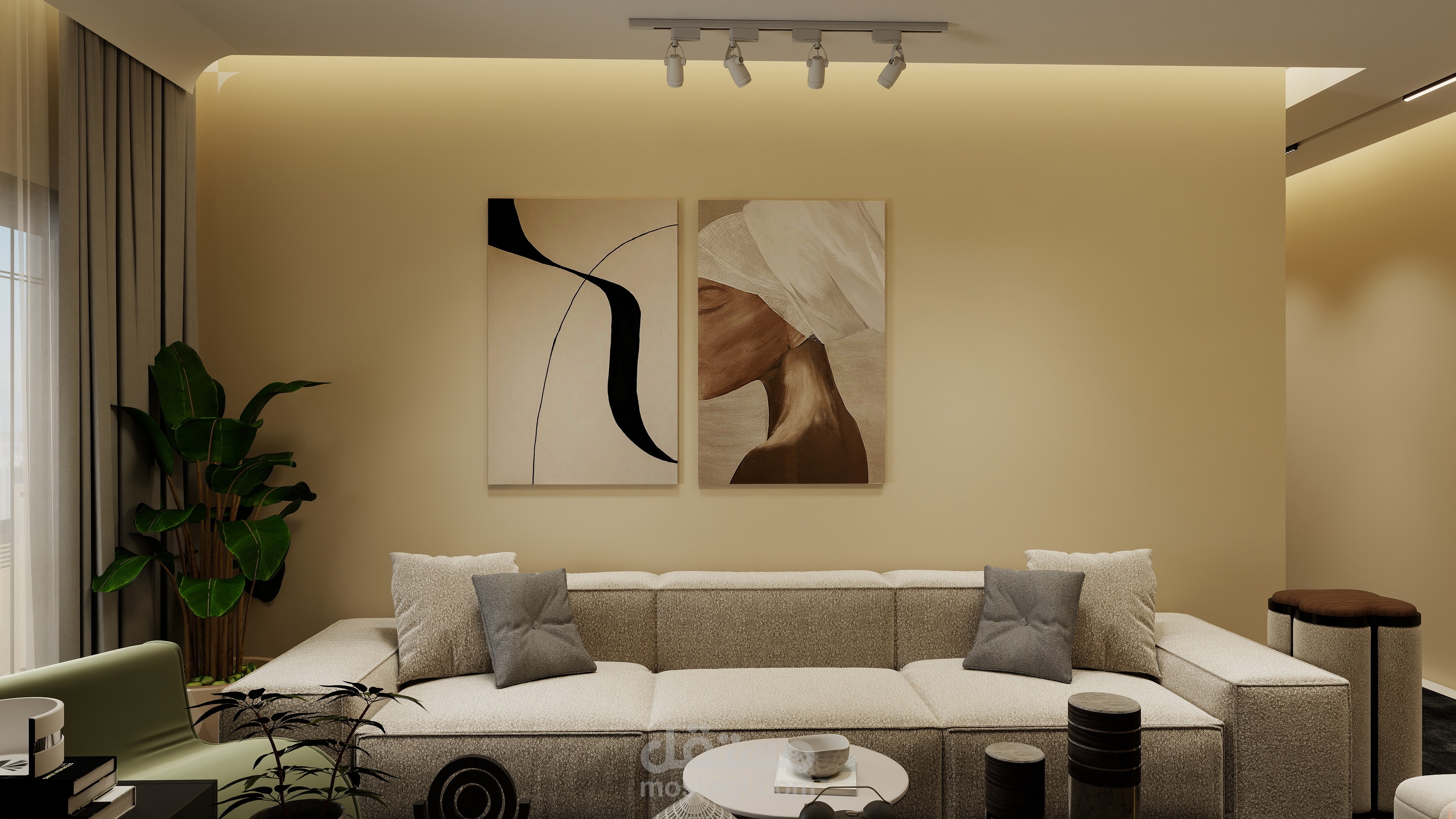 تصميم شقة غرفتين  Modern Style