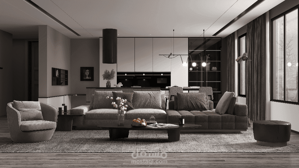غرفة معيشة بأحث أستايل Sofa