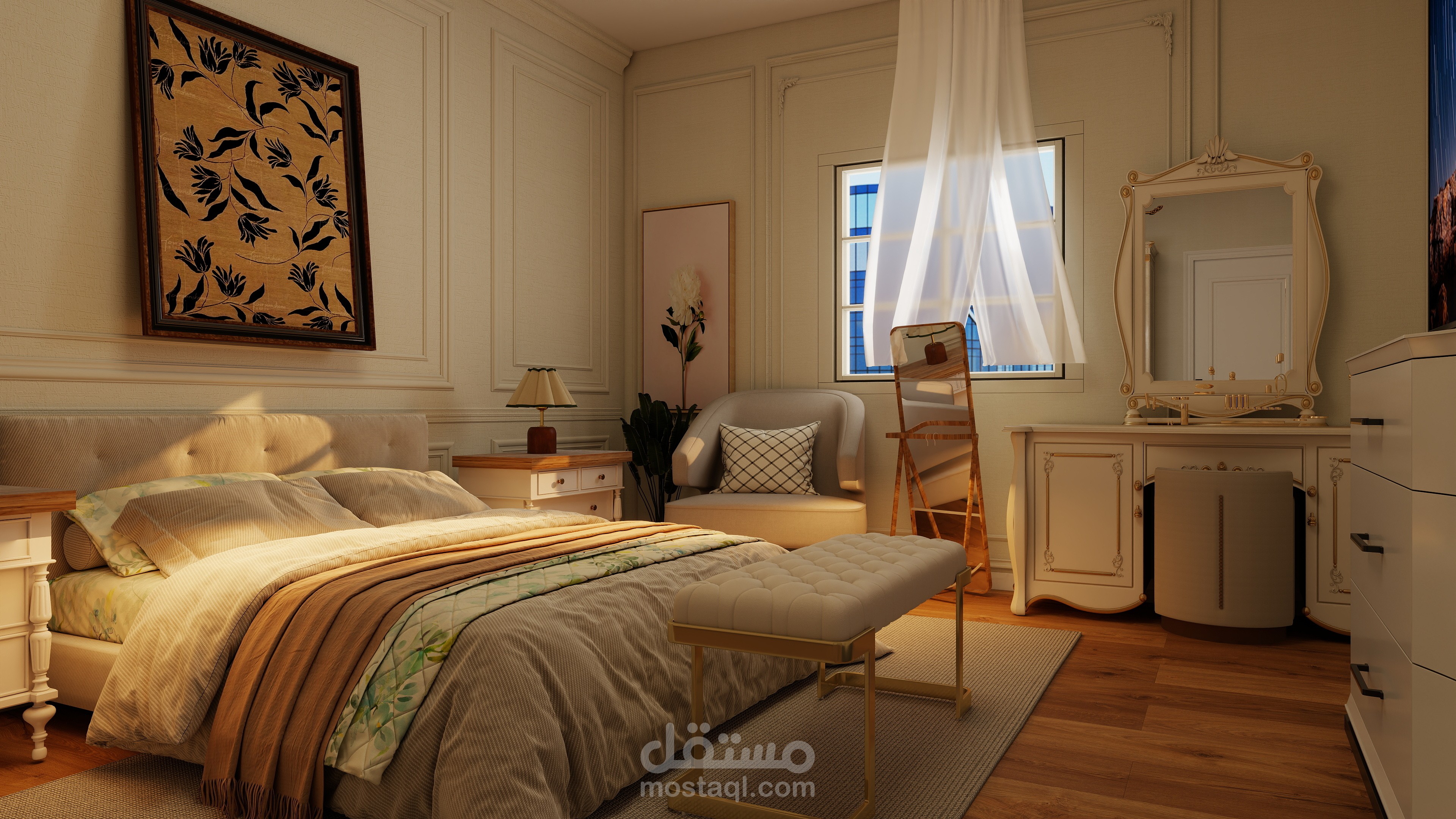 تصميم غرفة نوم ماستر American style
