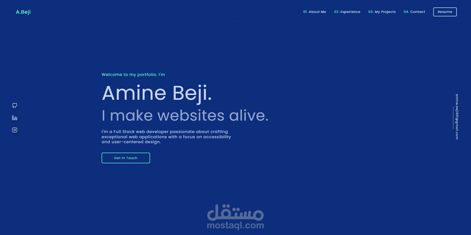 موقع بورتفوليو شخصي