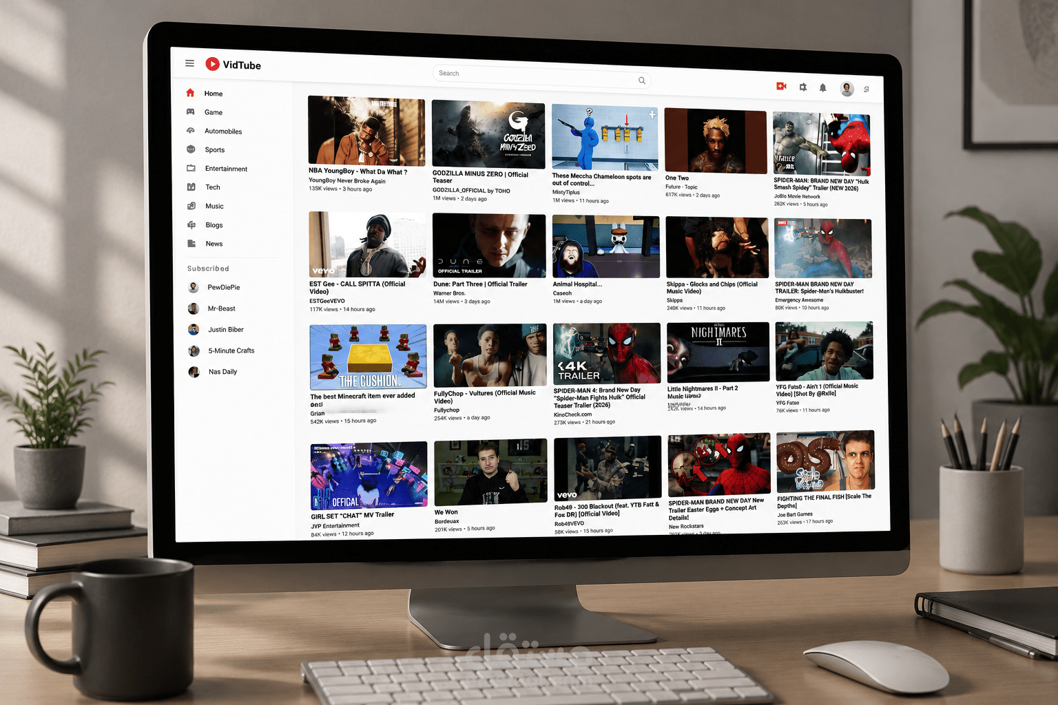 منصة فيديوهات متكاملة مثل يوتيوب