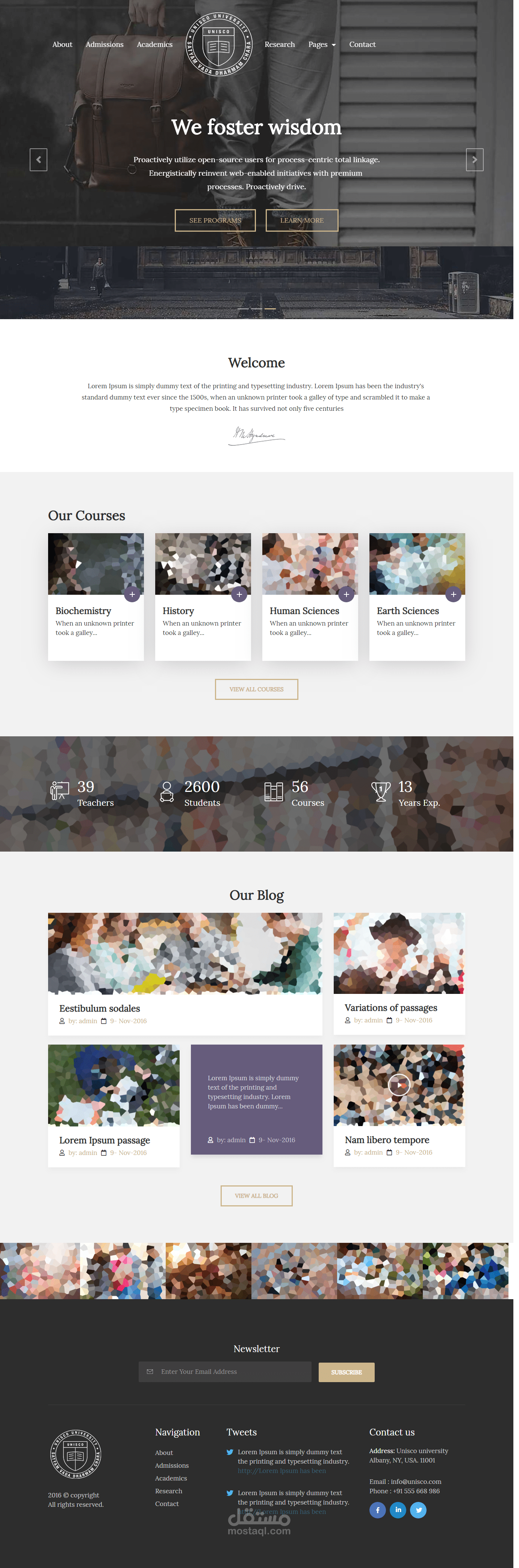 تصميم موقع علمي