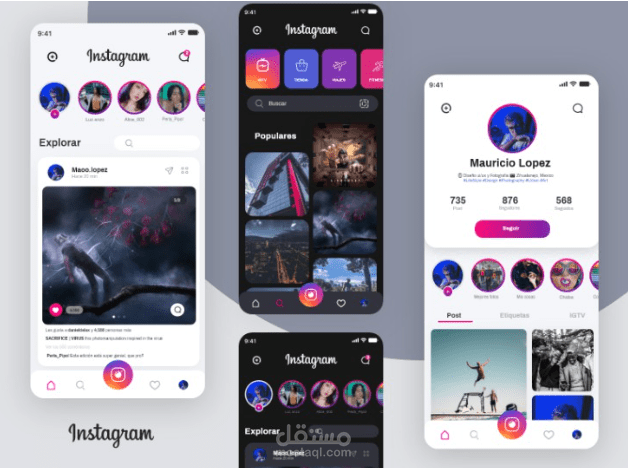 Ui redesign for instagram screens