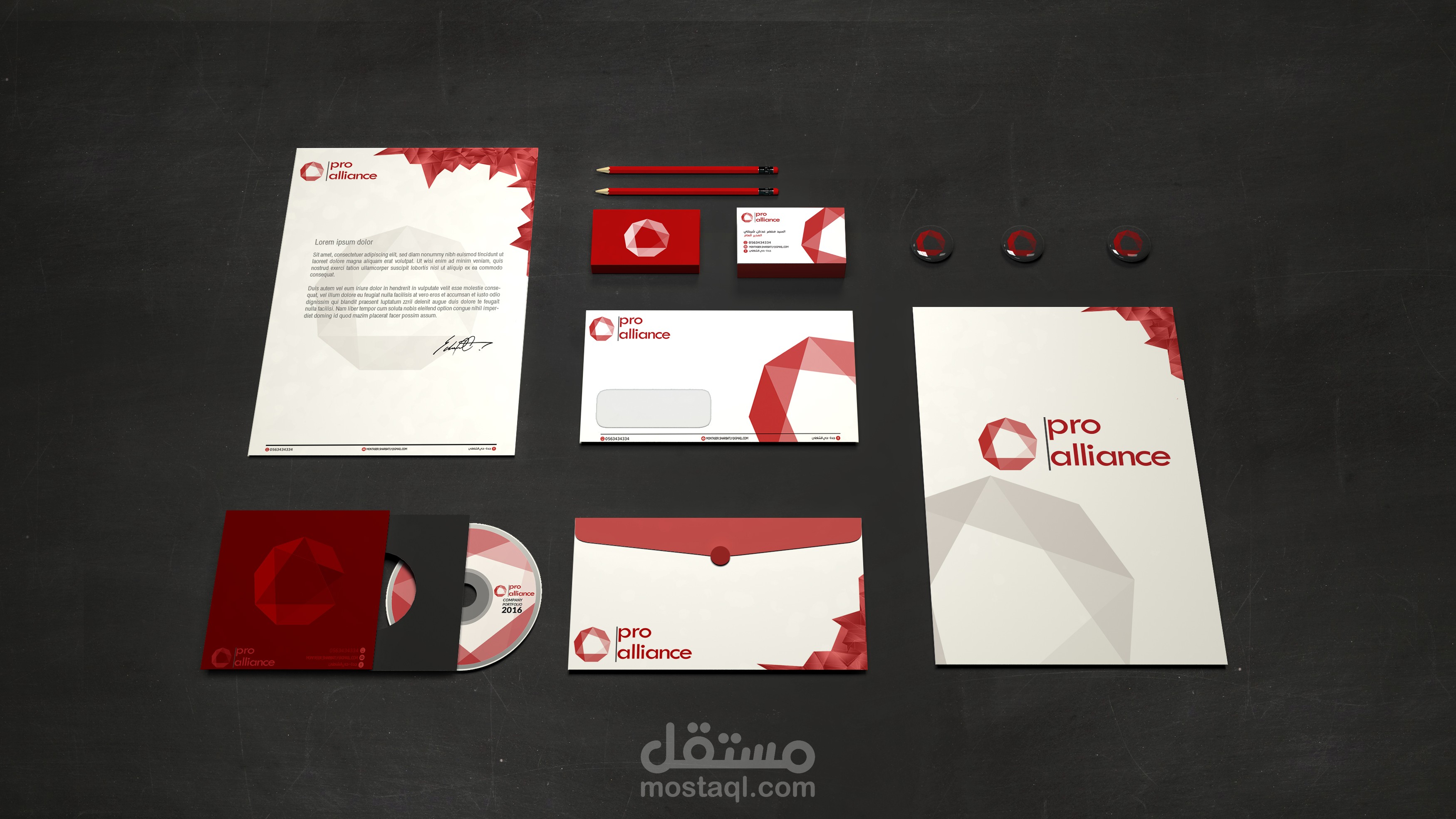 تصميم هوية شركة pro alliance