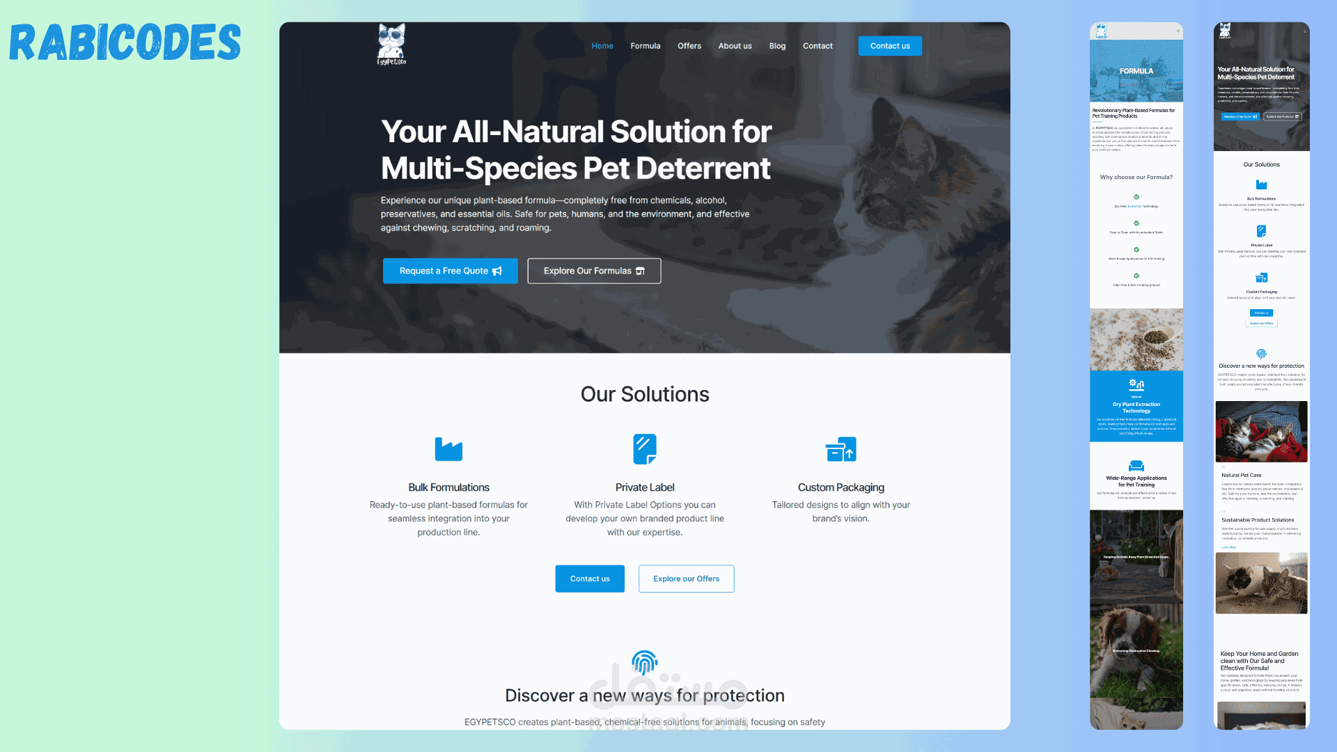 موقع إلكتروني لشركة مستلزمات حيوانات أليفة