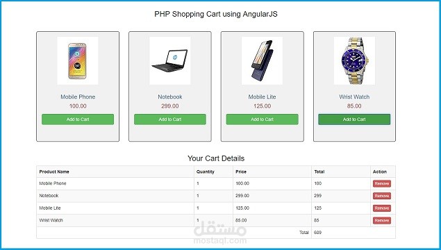 Shoping Cart pure code