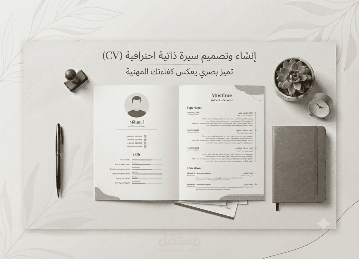 إنشاء وتصميم سيرة ذاتية احترافية (CV) بقوالب حصرية من تصميمي