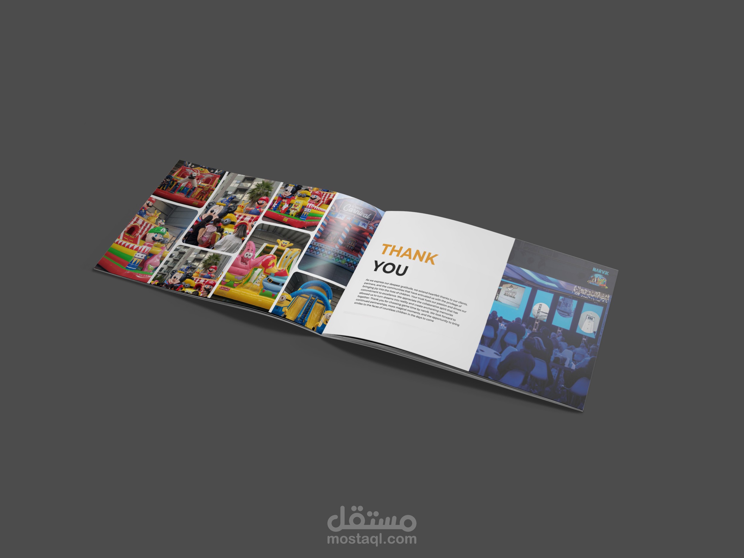 ملف تعريفي بالانجليزي و العربي لشركة تحضير الحفلات و المهرجانات للأطفالbusiness profile