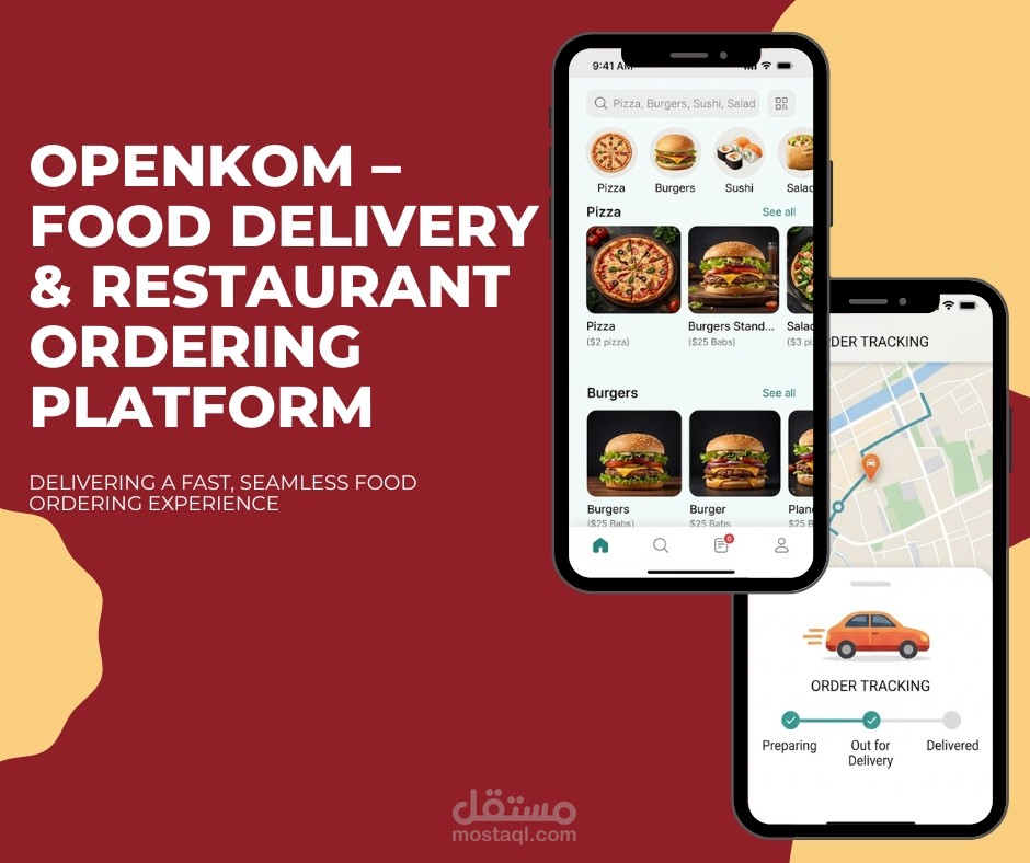 OpenKom – منصة توصيل طعام وطلبات مطاعم