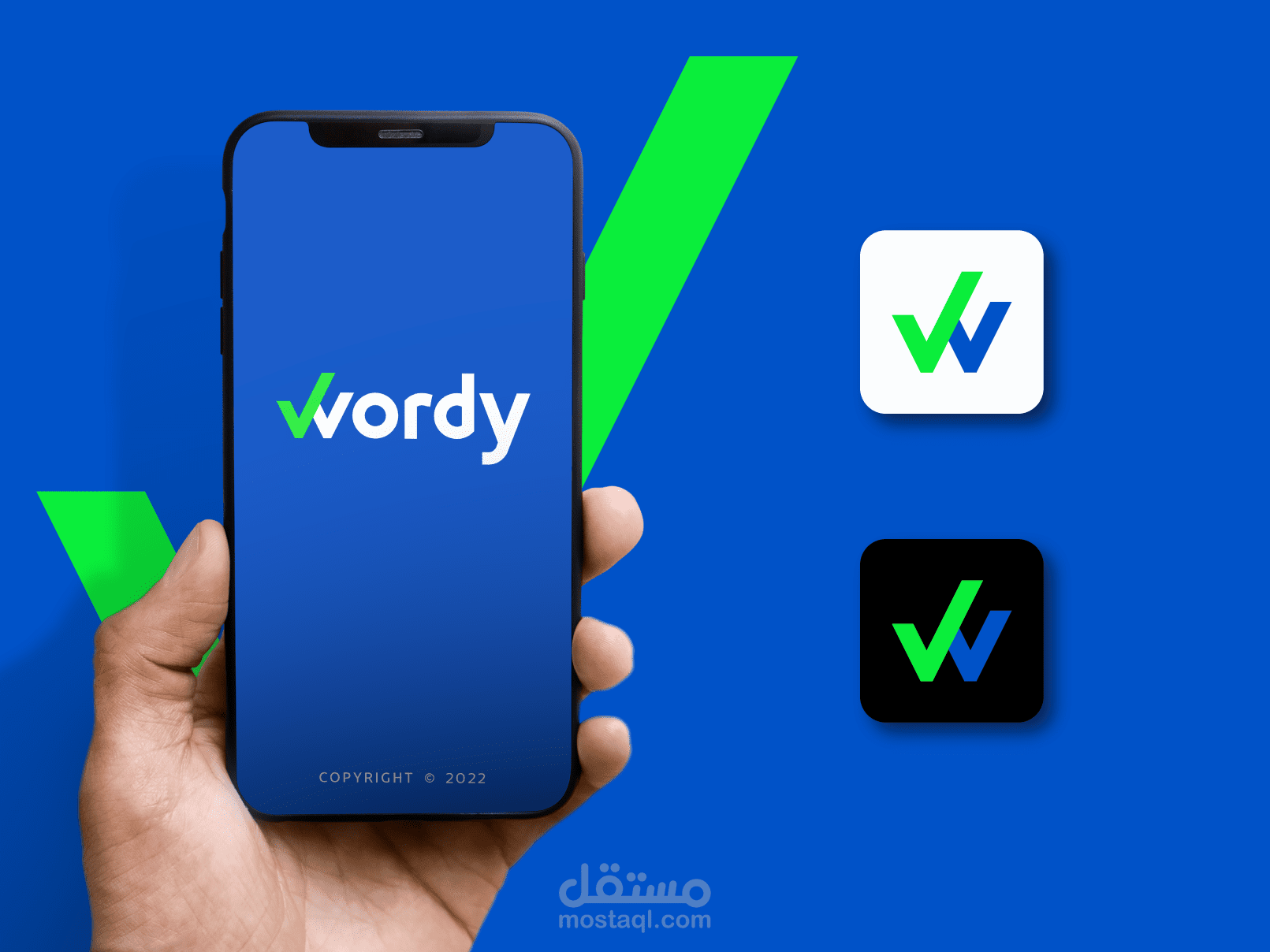 تصميم شعار تطبيق English Vocabulary app logo ,wordy, بسيط, احترافي وابداعي.