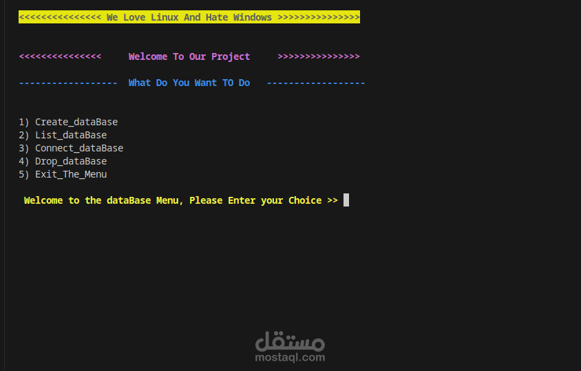 Database Engine Using Bash Scripting