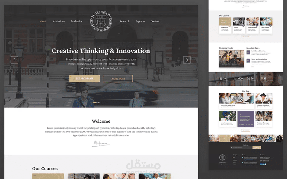 انشاء موقع تعليم عن بعد و كورسات