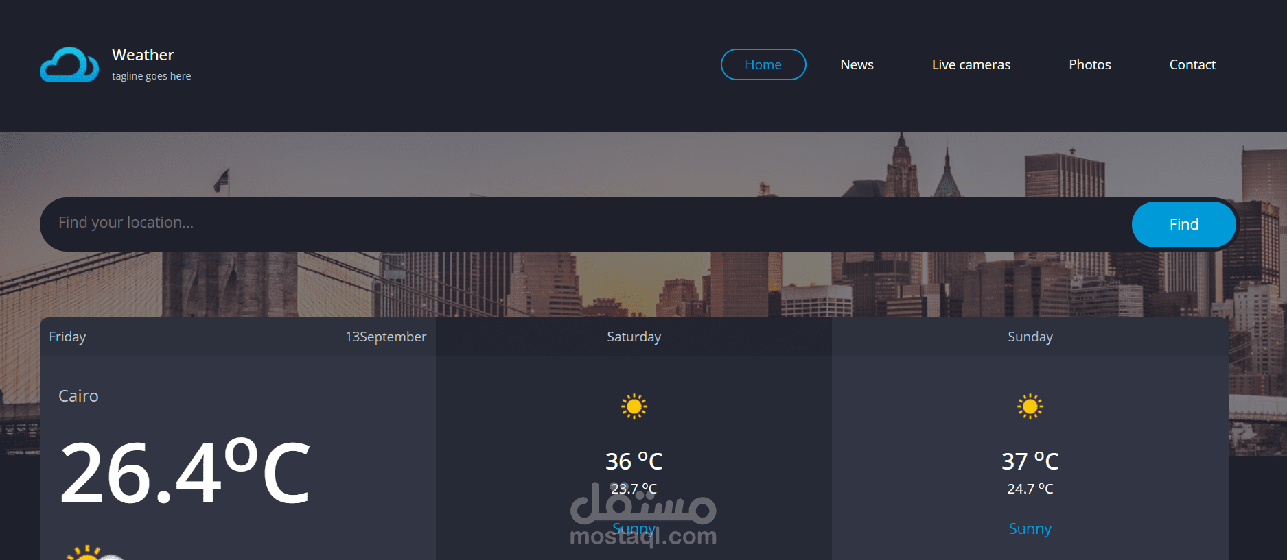 موقع لتوقع الطقس