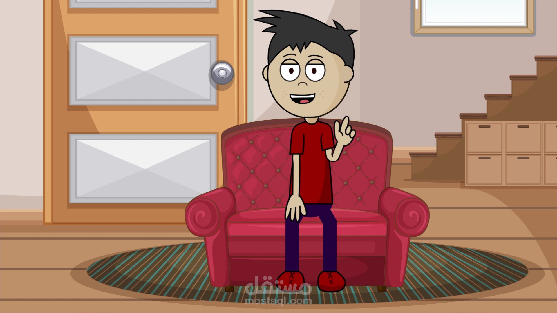 فيديو أنيميشن يحتوي على حوار بين أب  وابنه حول الإشعاع