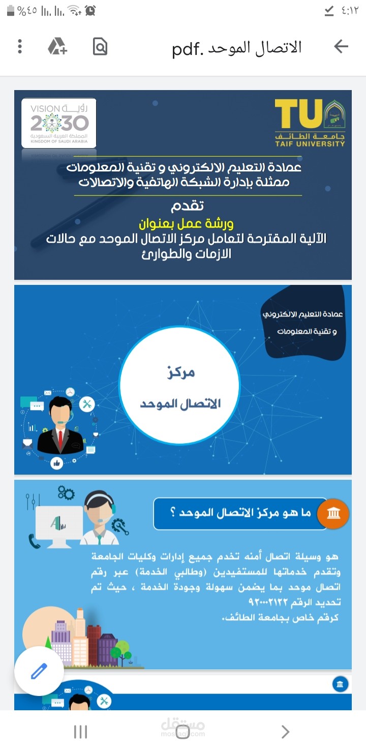 عرض بوربوينت احترافي (الإتصال الموحد )