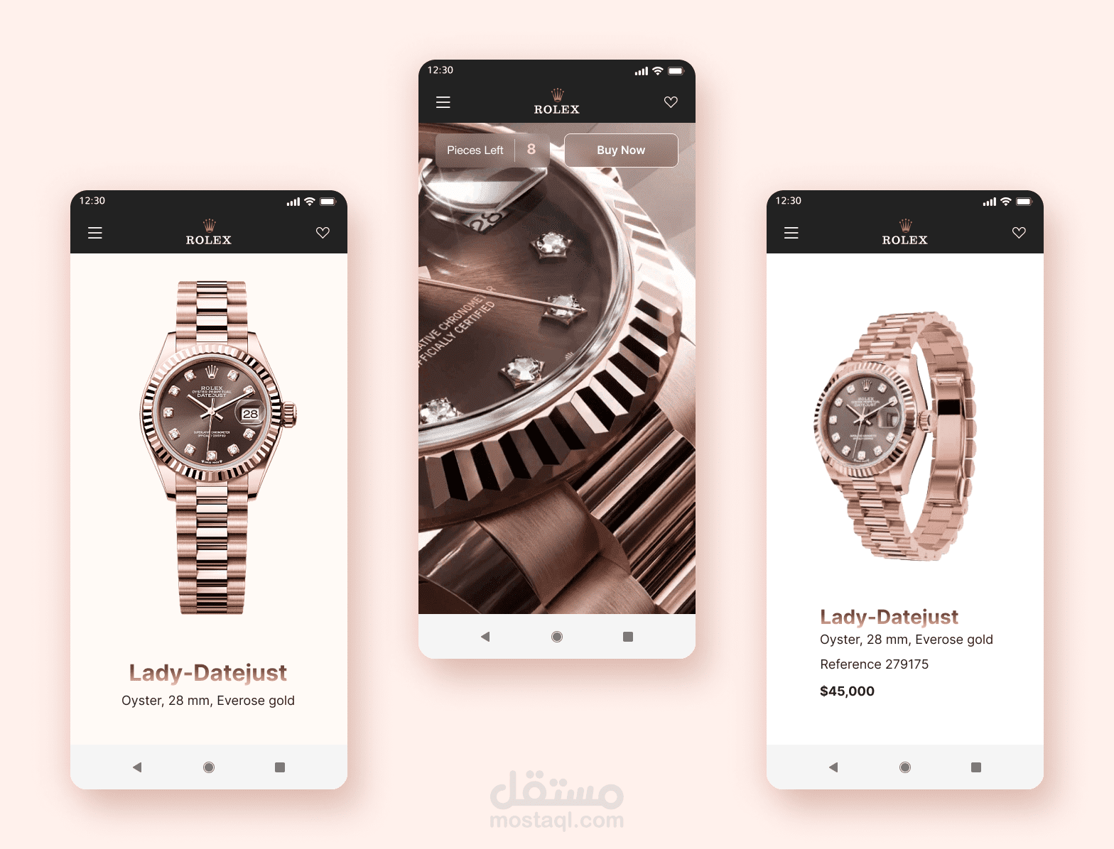 تطبيق لعرض وبيع الساعات الفاخرة