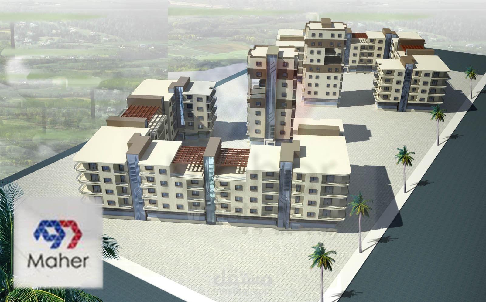 تخطيط و تصميم لتجمع سكني و تجاري