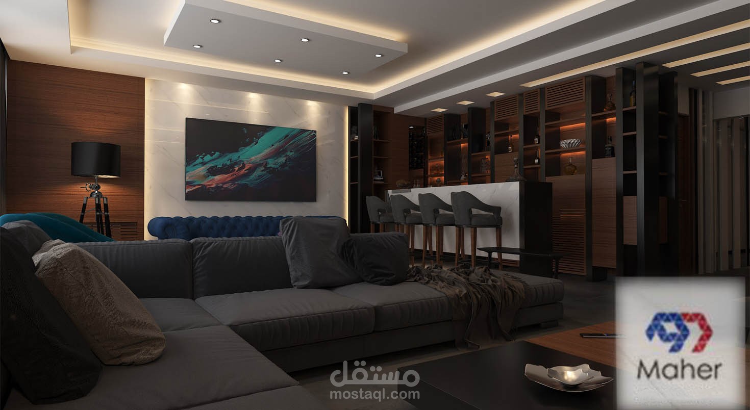 تصميم داخلي حديث لغرفة جلوس