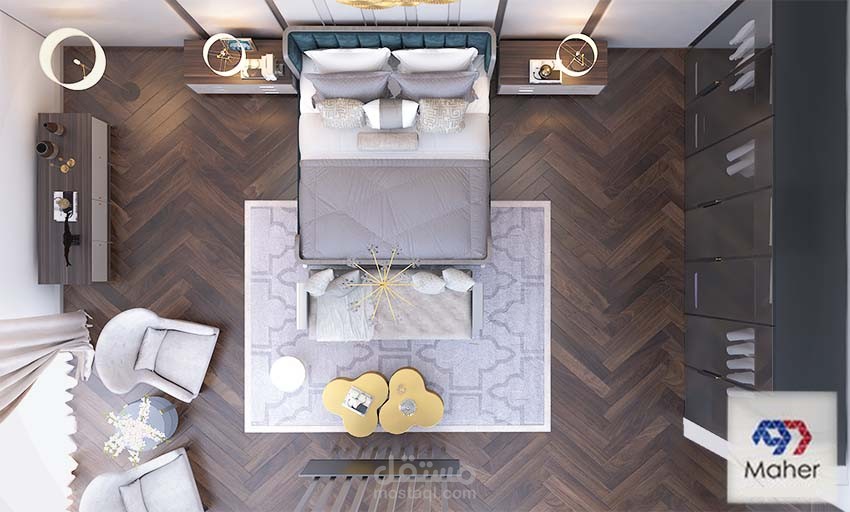 تصميم داخلي - غرفة نوم ماستر - الإمارات