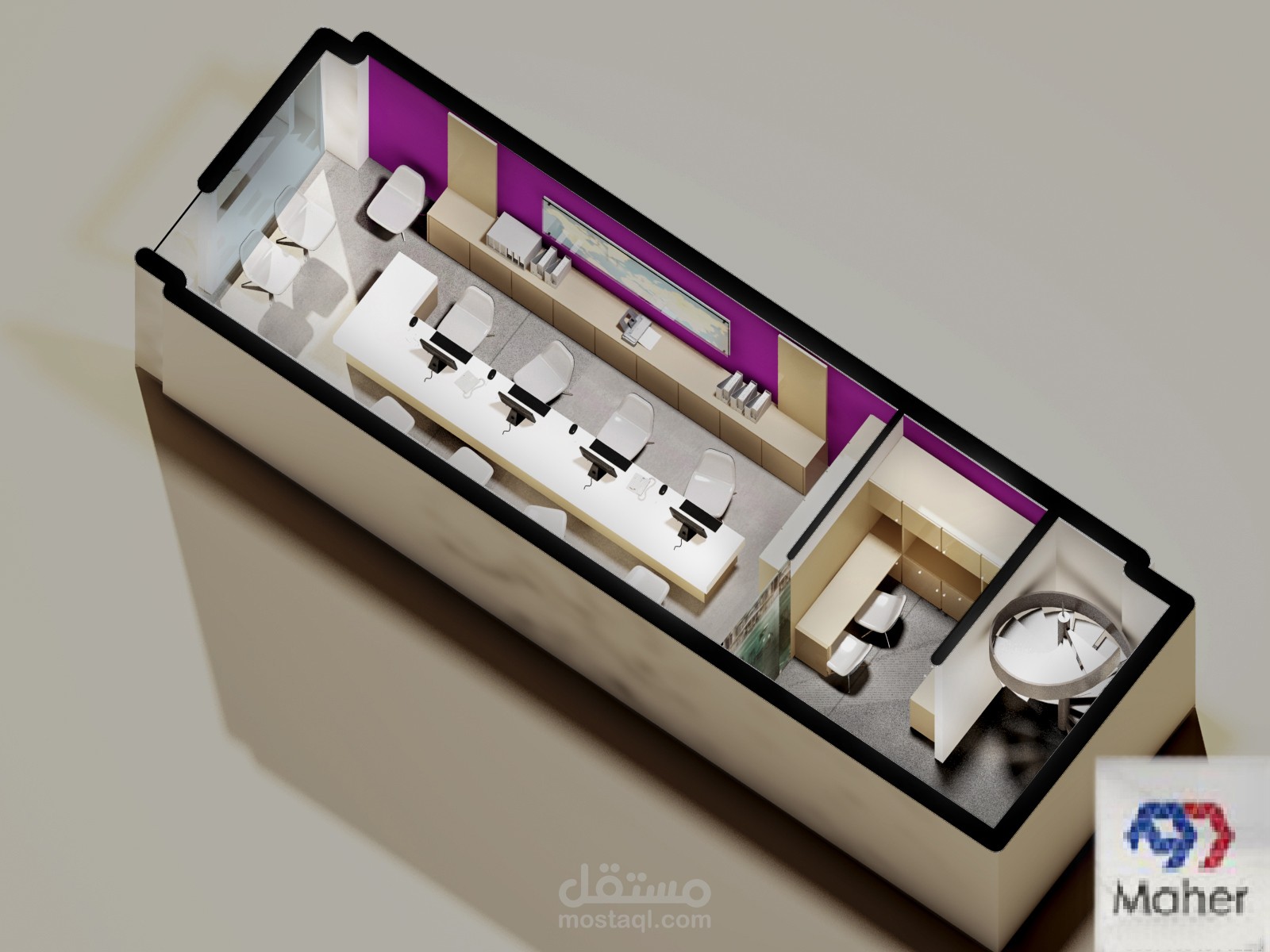 تصميم داخلي و تعديل على مكتب سفريات لبنان