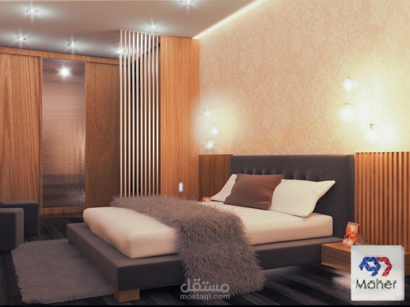 تصميم داخلي لغرفة نوم ماستر - لبنان - بيروت