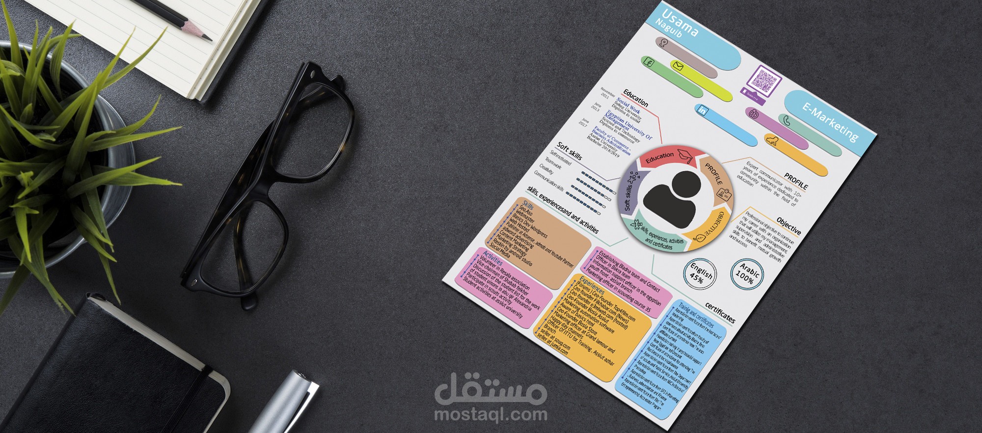 سيرة ذاتية انفوجرافيك Info-graphic CV