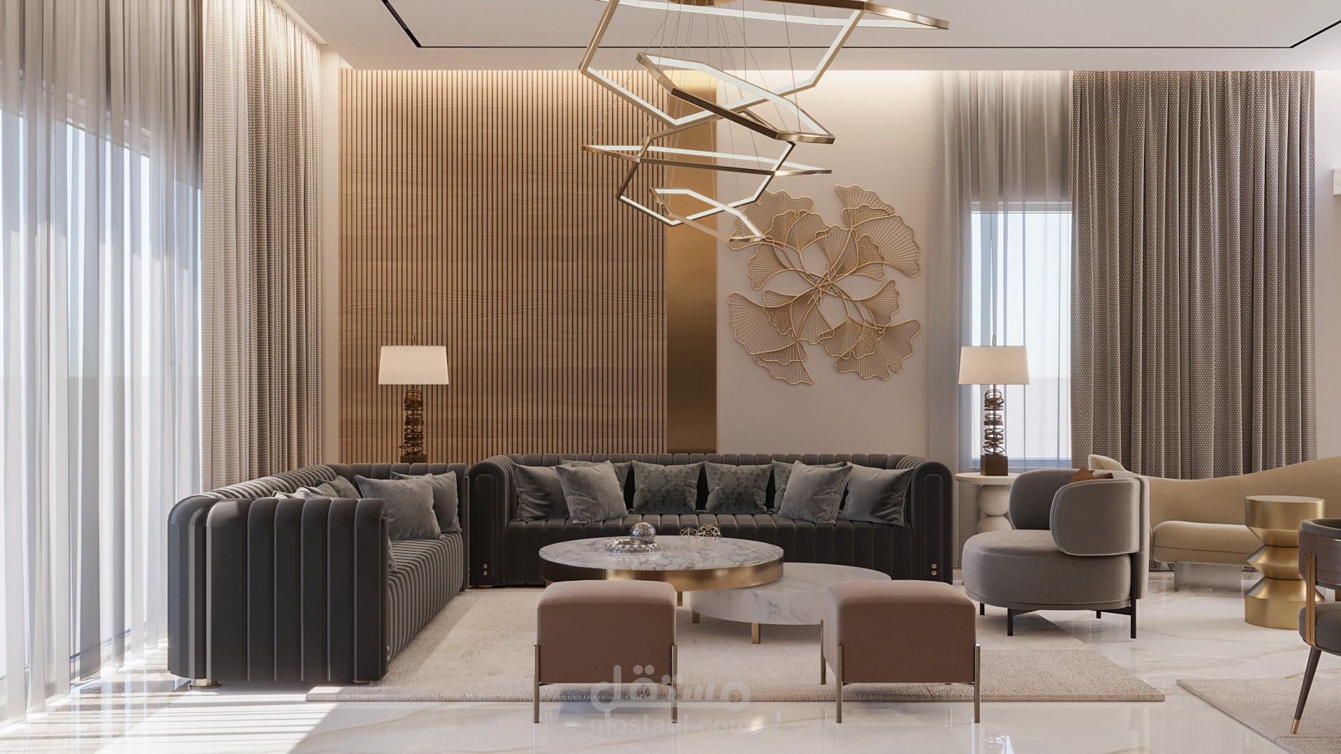 تصميم reception فيلا