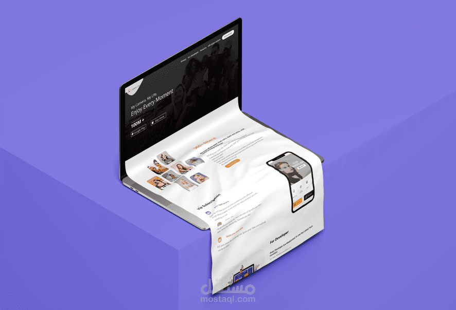 تصميم صفحة هبوط  لتطبيق camera 360