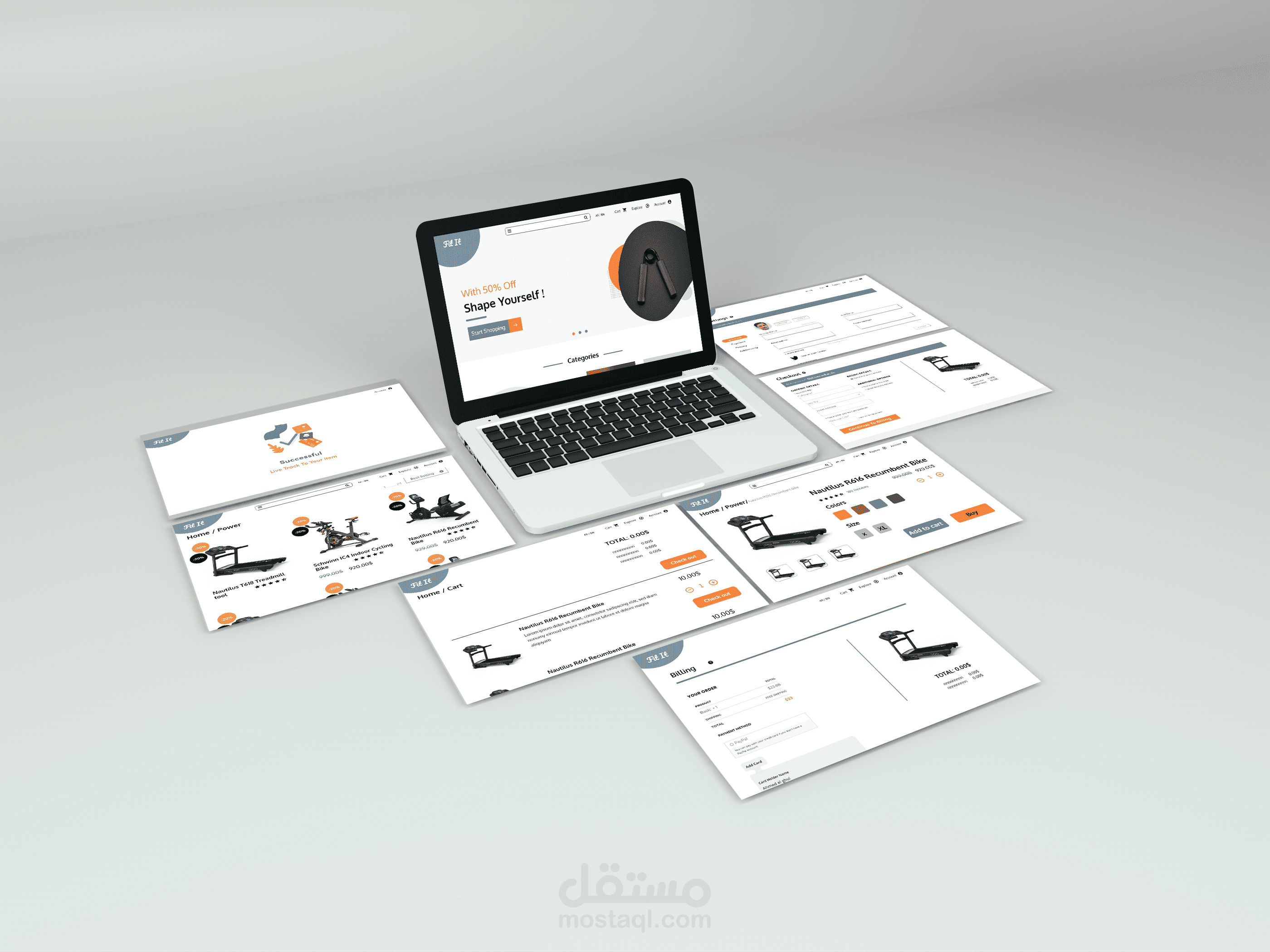 تصميم متجر الكتروني للرياضة