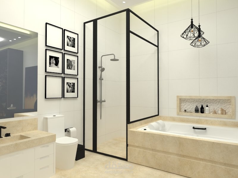 تصميم حمام غرفة نوم رئيسية