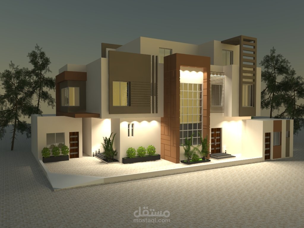 تصميم فيلا (مخططات + واجهات خارجية) - المملكة العربية السعودية
