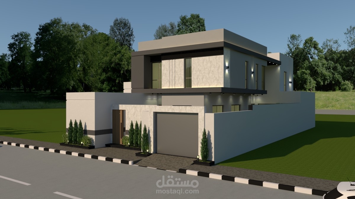 تصميم فيلا سكنية - مخططات وتصميم خارجي