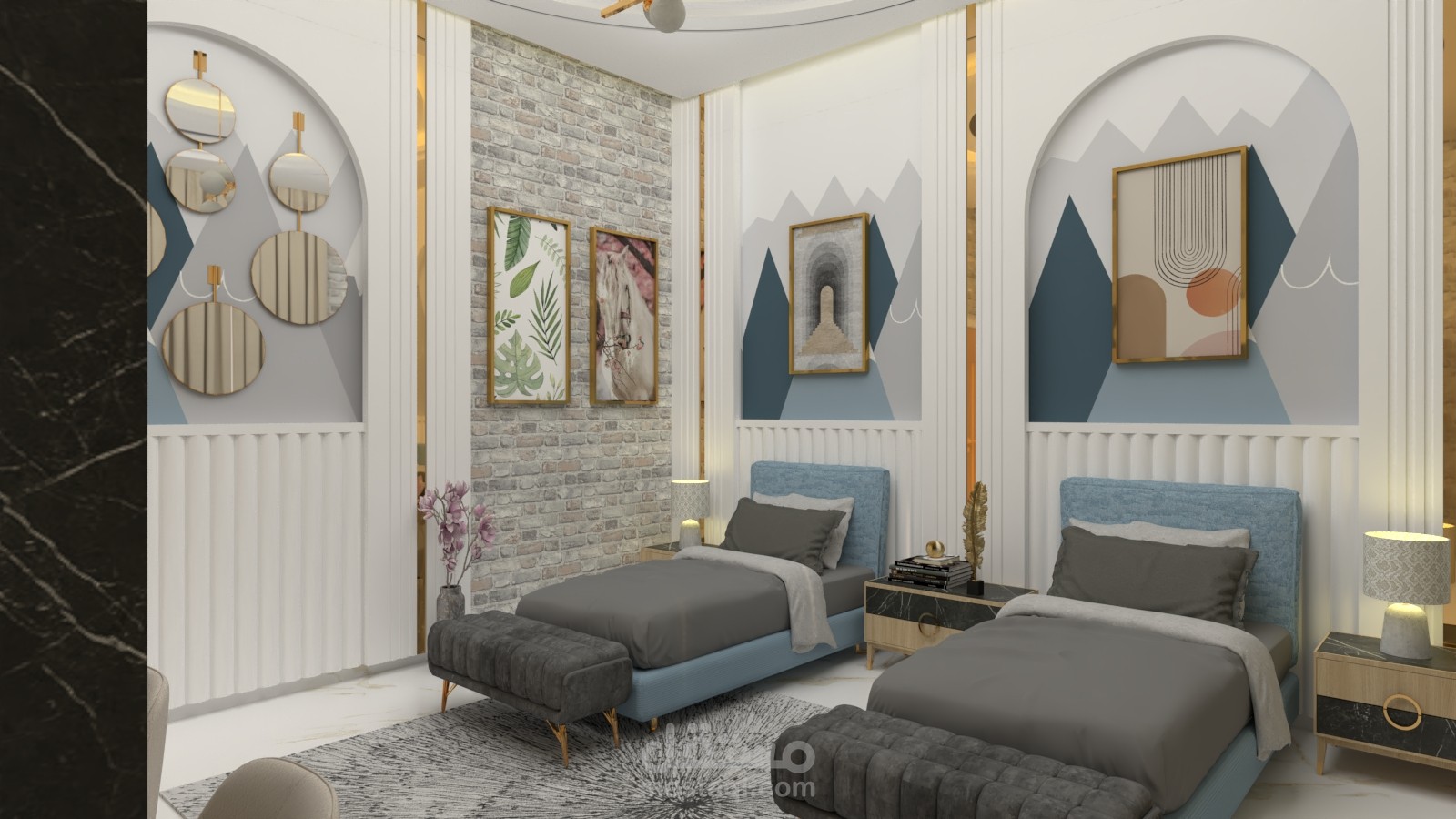 تصميم داخلي - غرفة نوم أولاد