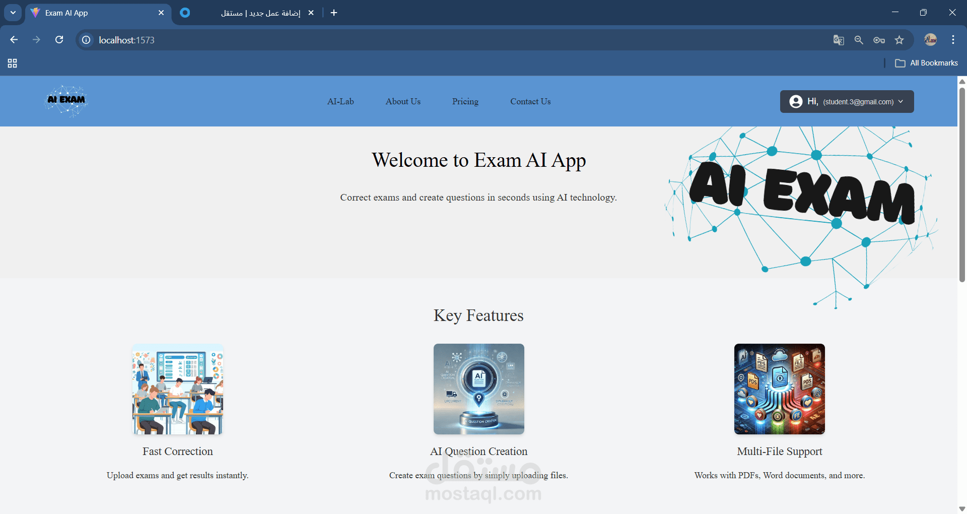 AI-Based Exam Application (Oct 2024 – Jan 2025)