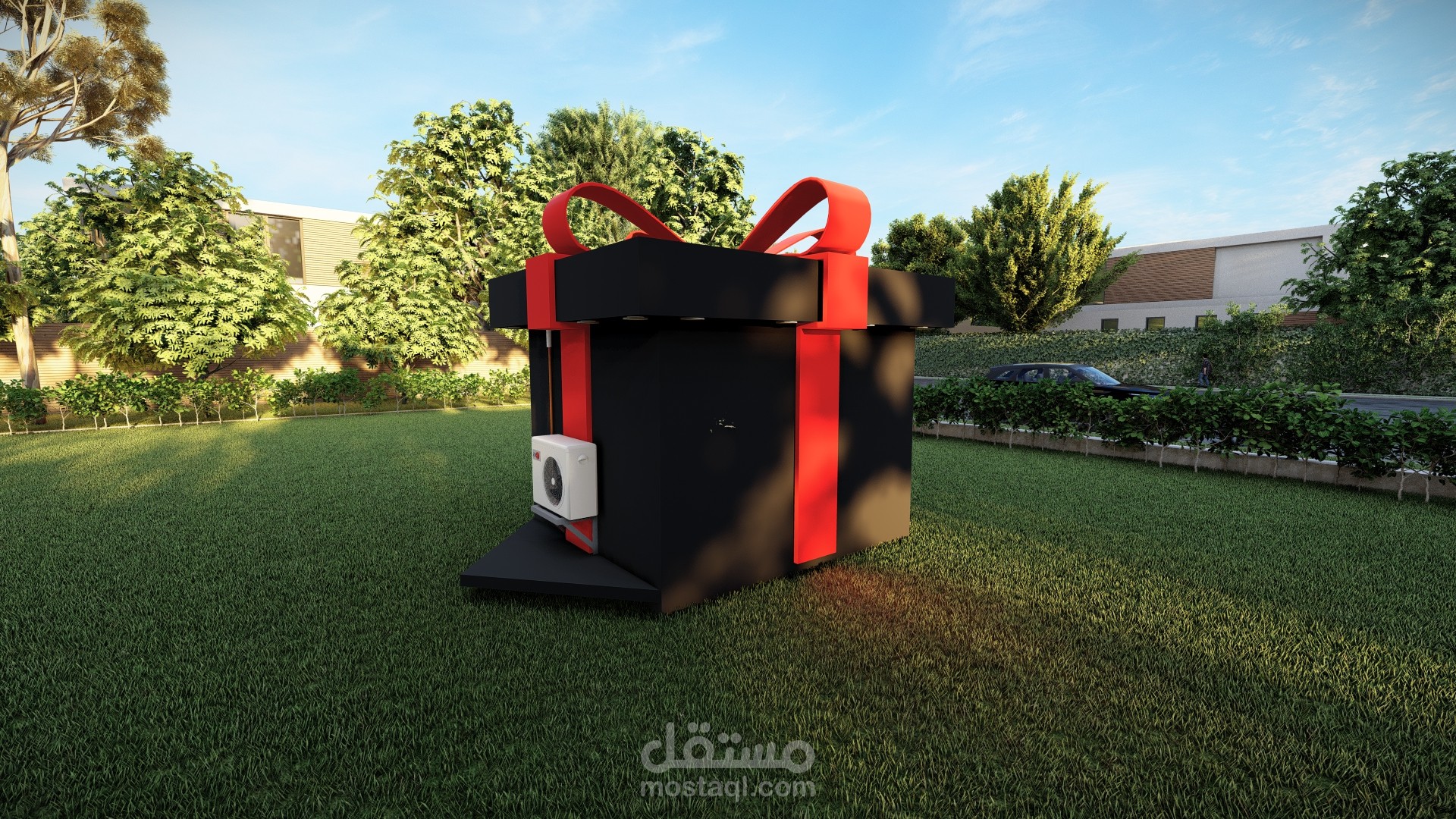 اظهار معماري لبوث / لمحل زهور على شكل هدية