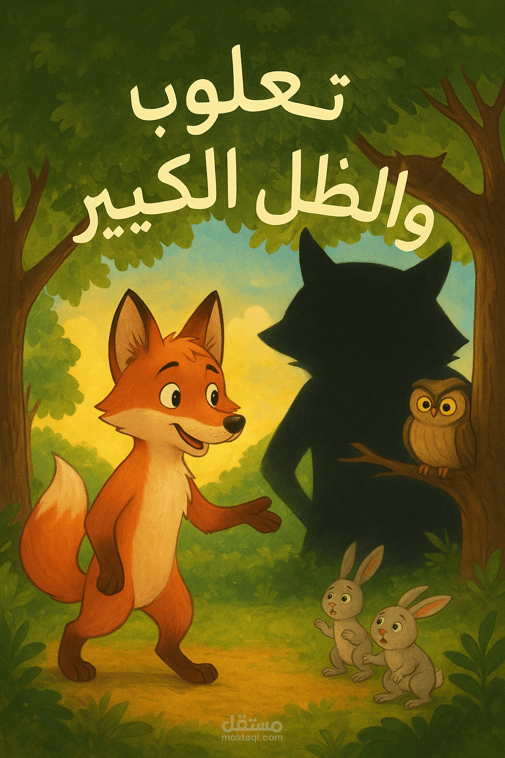 قصة رمزية تعليمية للأطفال (ثعلوب والظل الكبير) من مقال تربوي تعليمي