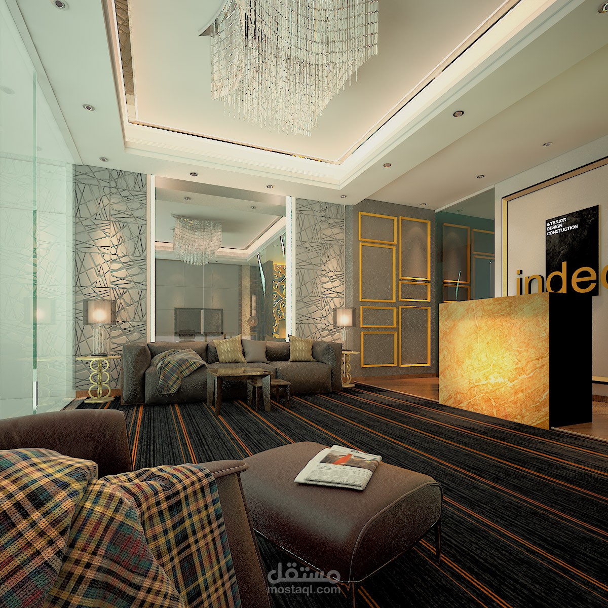 تصميم داخلى لاحد شركات الديكور بمسقط