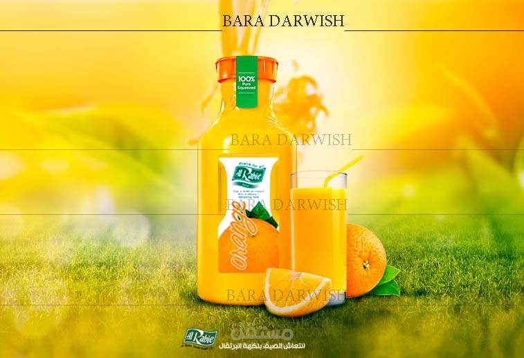 تصميم بوستر واعلان سوشيال ميديا لمنتج عصير برتقال