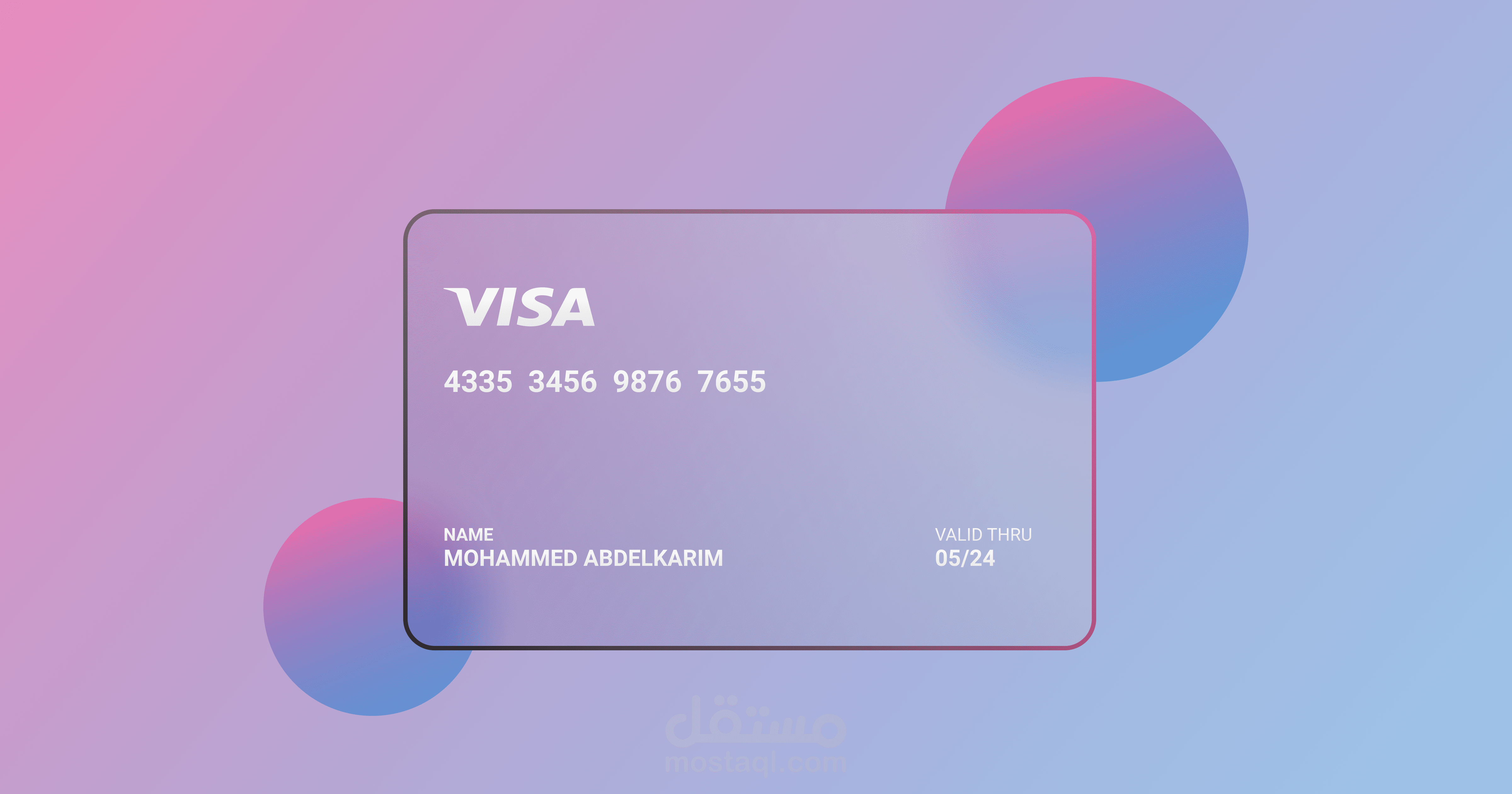 Glass Morphism UI Design  For Credit Card