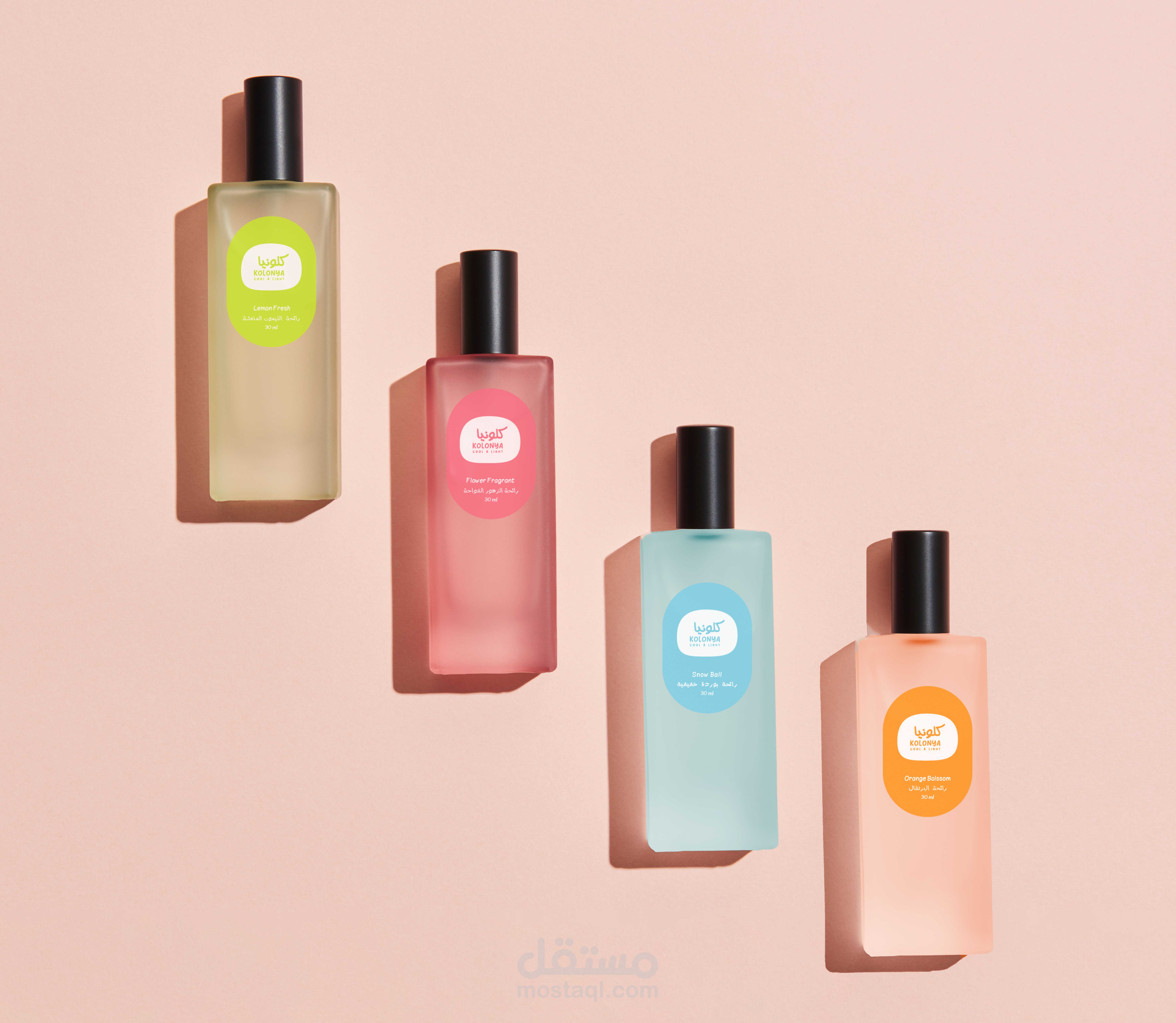 براند عطور كلونيا - تصميم الشعار والباكيجنج صناديق وملصقات