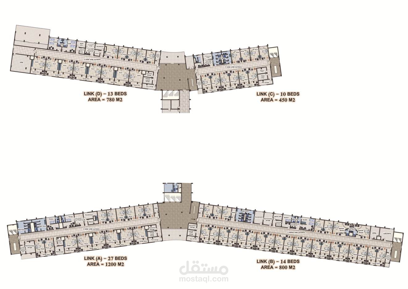 إظهار  لمساقط أفقية لمستشفى