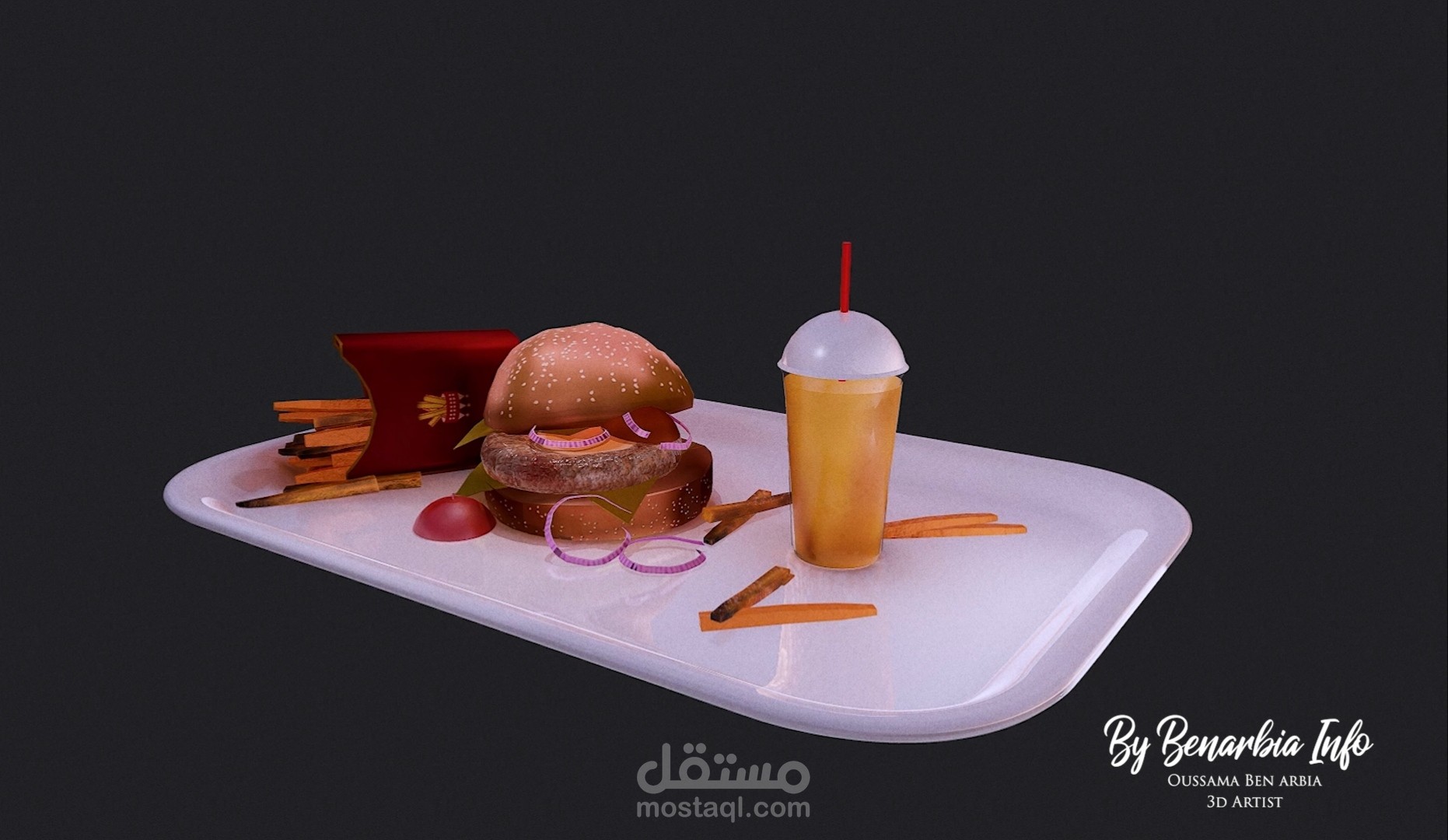 Burger 3D Marmoset Render