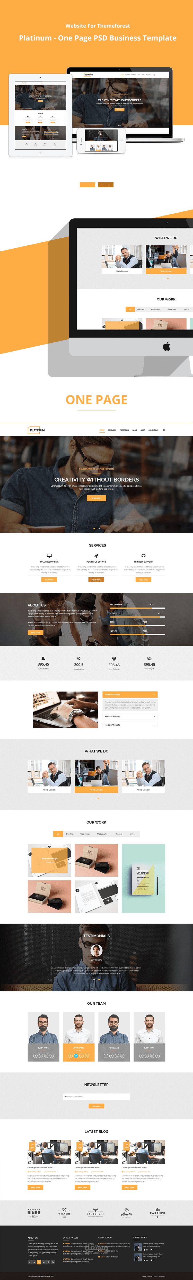 Platinum One Page psd Business Template
