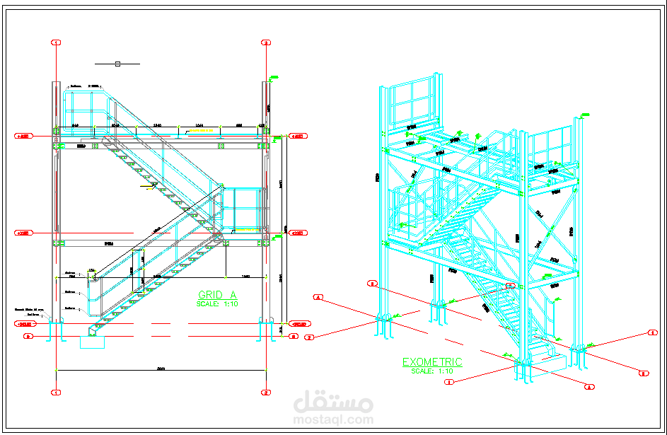 Steel detailing for stair