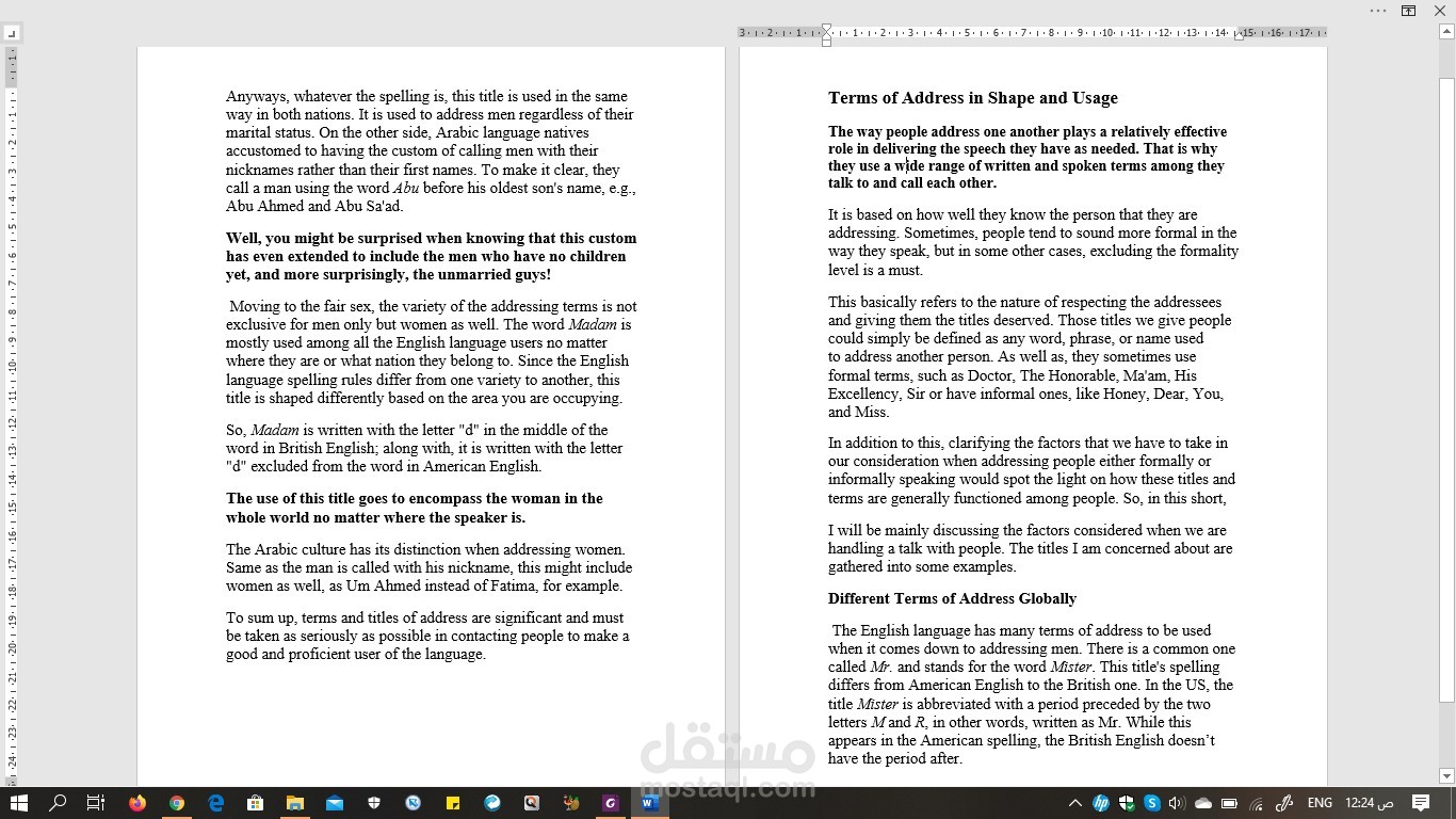 Socio-Linguistic Content Writing/Terms of Address