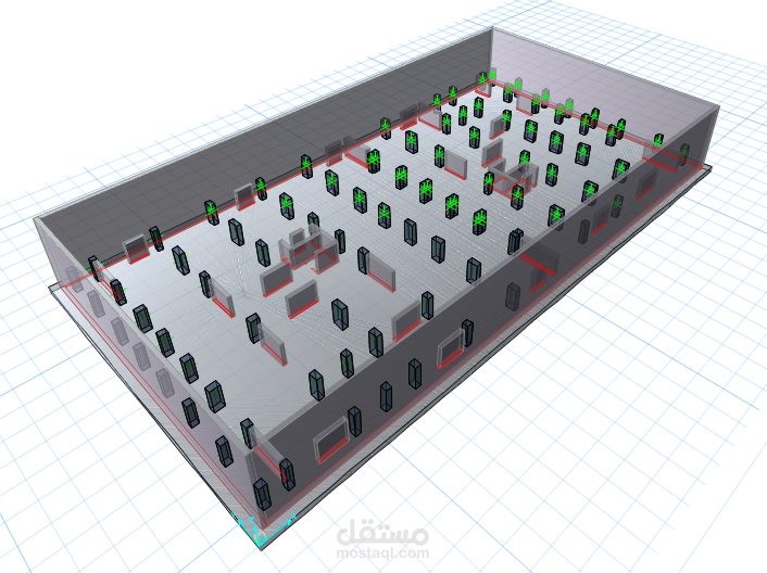تصميم إنشائي لقاعدة (لبشة) برج تجاري