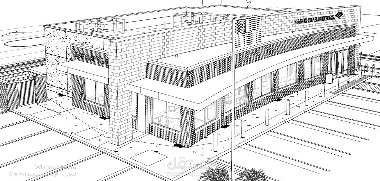 إعداد تكلفة تقديرية - إنشاء فرع لبنك أمريكا في ولاية فرجينيا