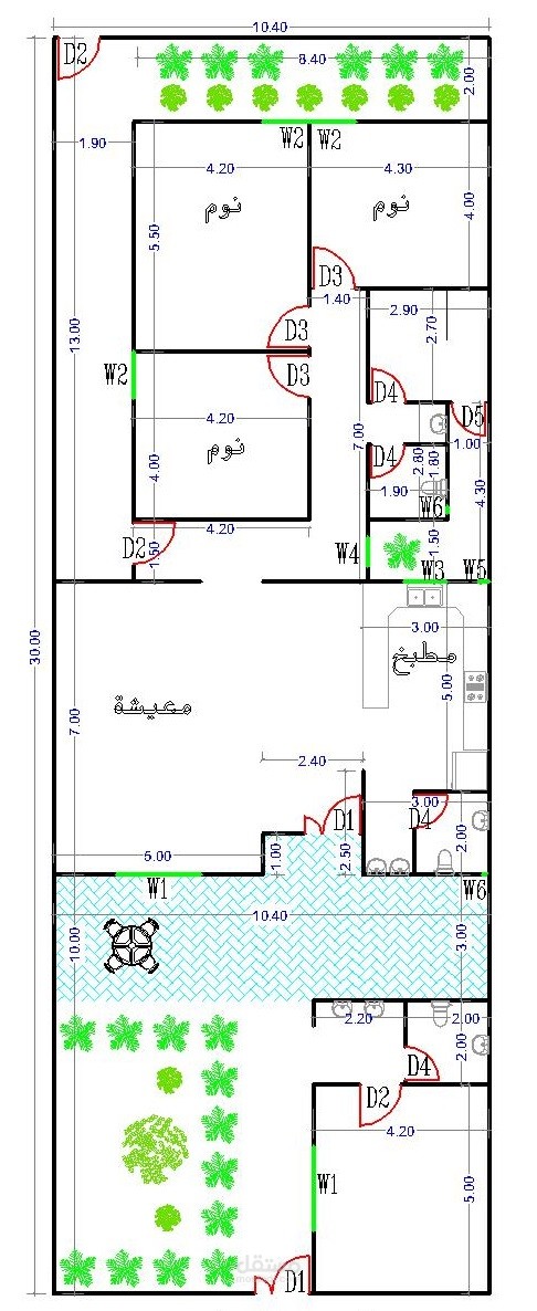 تصميم معماري لمنزل عطلات في منطقة تبوك