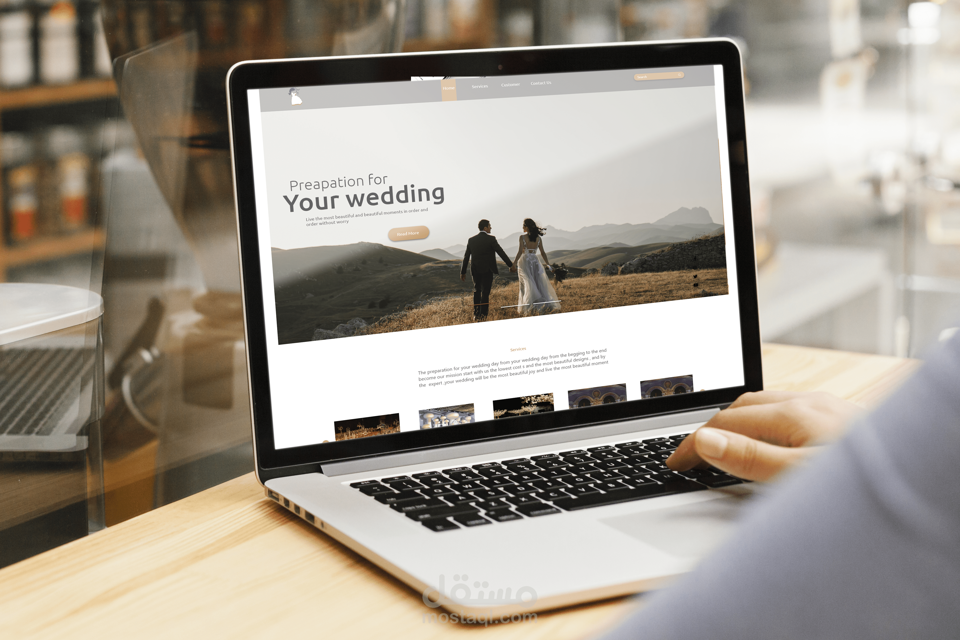 landing page لتطبيق خطط لزفافك
