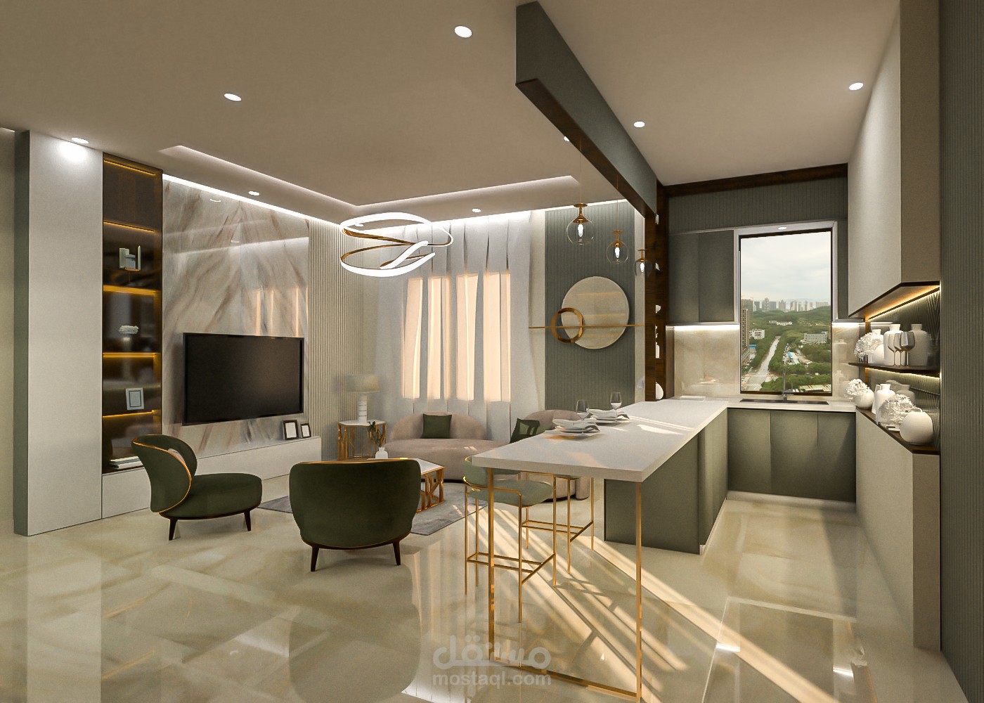 فراغ معيشة مفتوح /open living